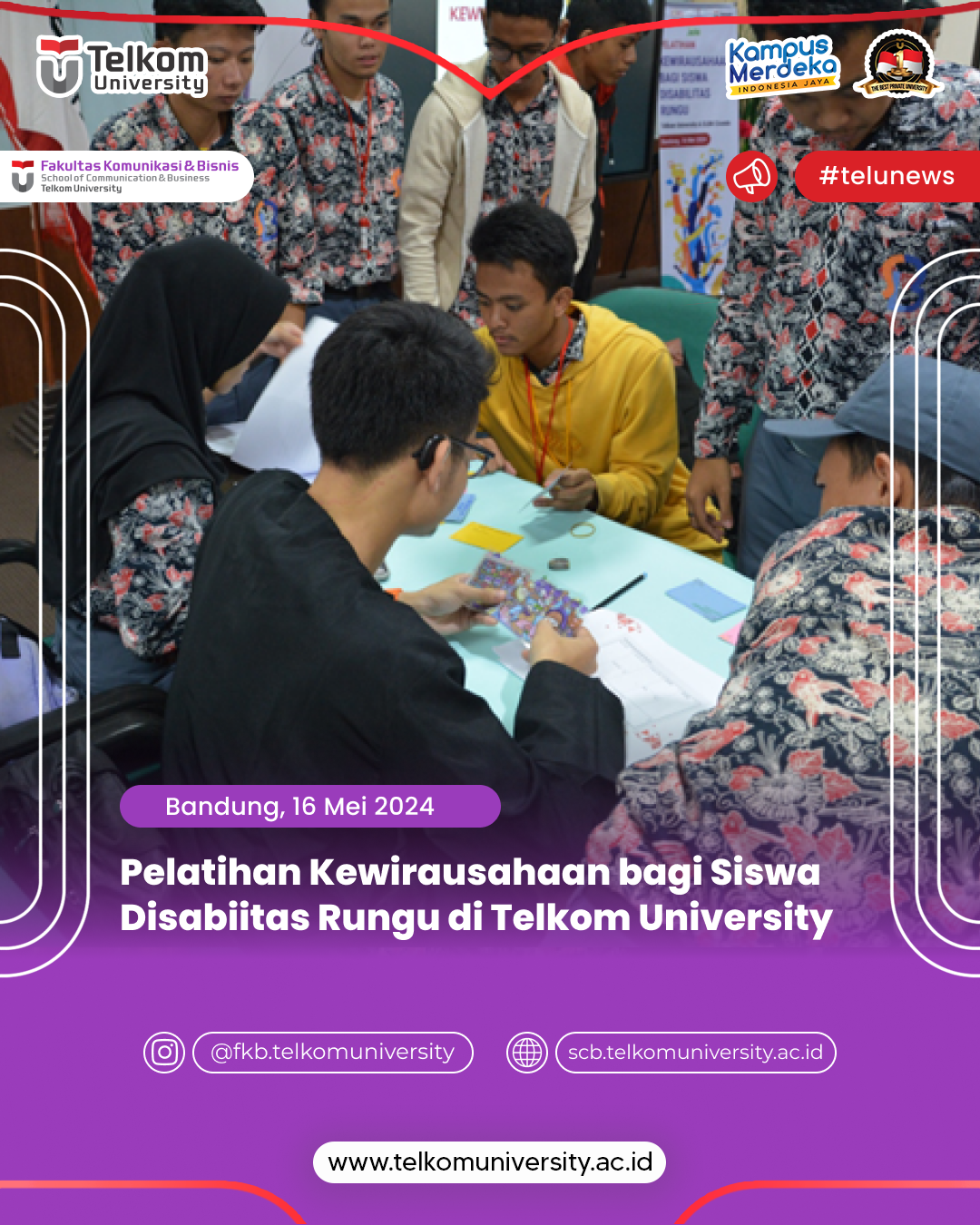 Pelatihan Kewirausahaan bagi Siswa Disabilitas Rungu di Telkom University