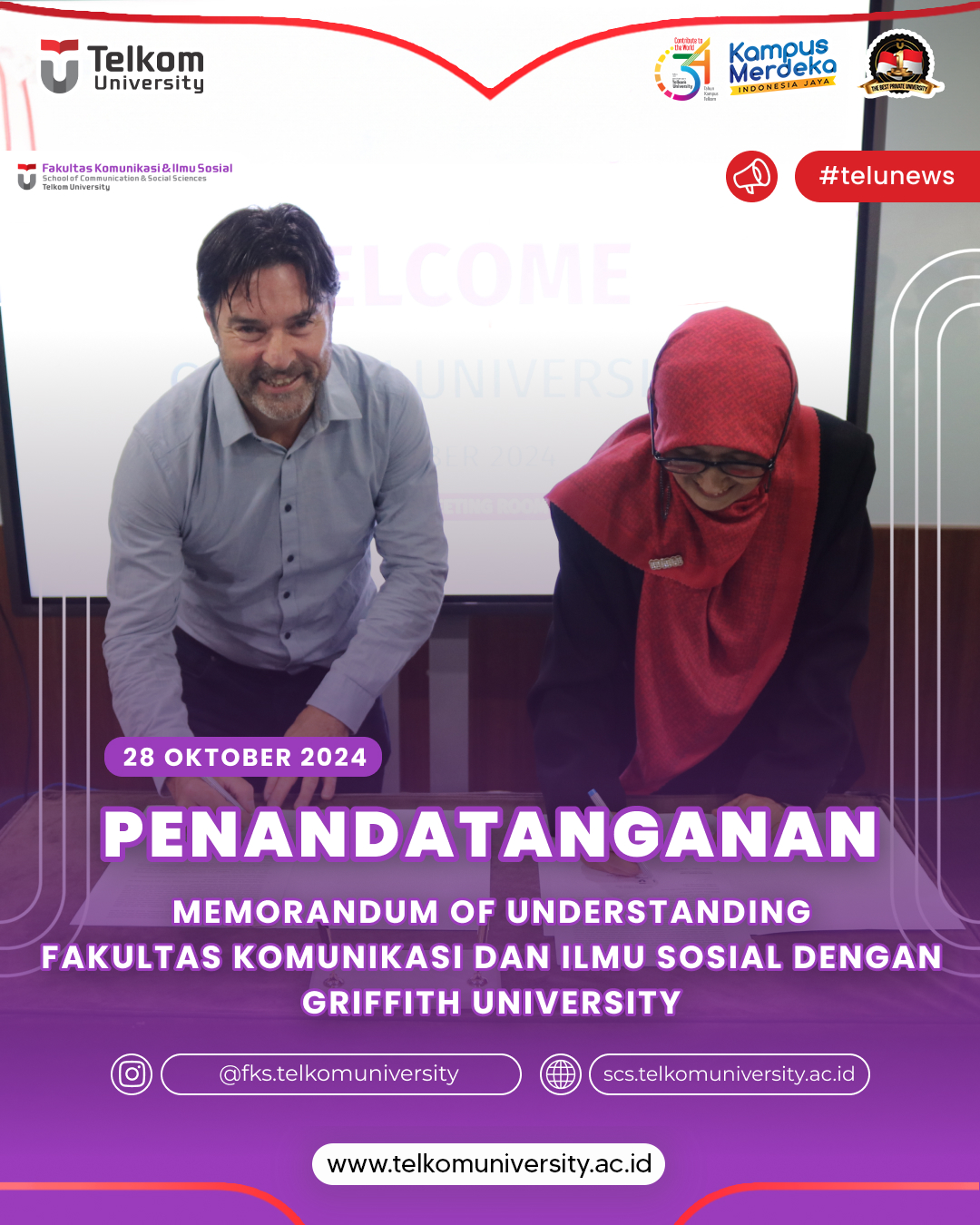 [PENANDATANGANAN MOU ANTARA GRIFFITH UNIVERSITY DAN UNIVERSITAS TELKOM]