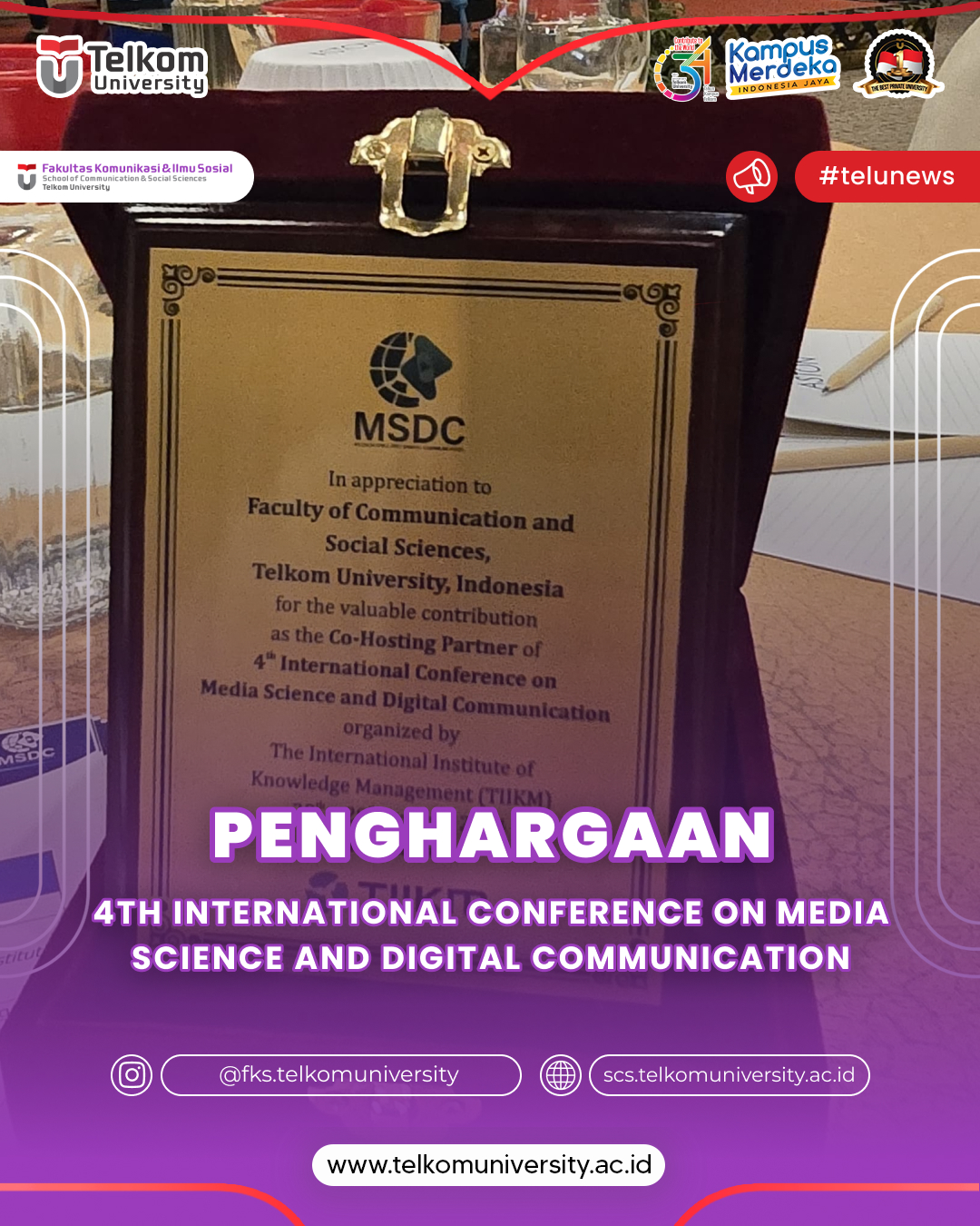 [FKS RECEIVES PARTNER RECOGNITION AWARD AT THE 4th INTERNATIONAL CONFERENCE ON MEDIA SCIENCE AND DIGITAL COMMUNICATION]