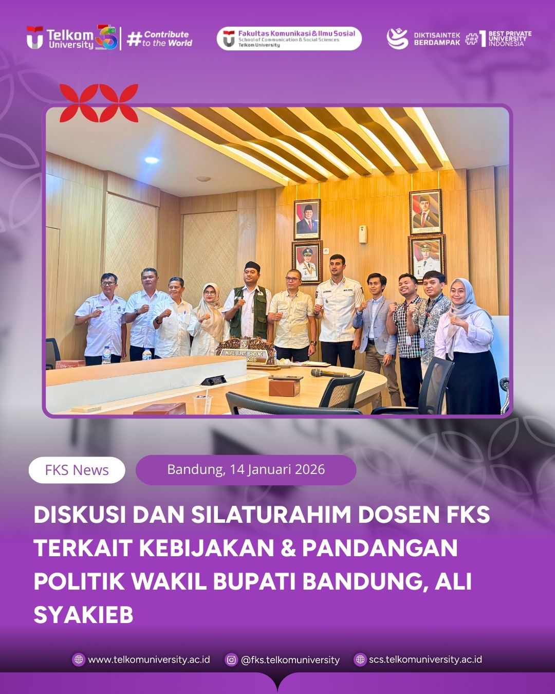 Diskusi dan Silaturahim Dosen Fakultas Komunikasi dan Ilmu Sosial terkait Kebijakan dan Pandangan Politik Wakil Bupati Bandung Ali Syakieb Diskusi dan Silaturahim Dosen Fakultas Komunikasi dan Ilmu Sosial terkait Kebijakan dan Pandangan Politik Wakil Bupati Bandung Ali Syakieb