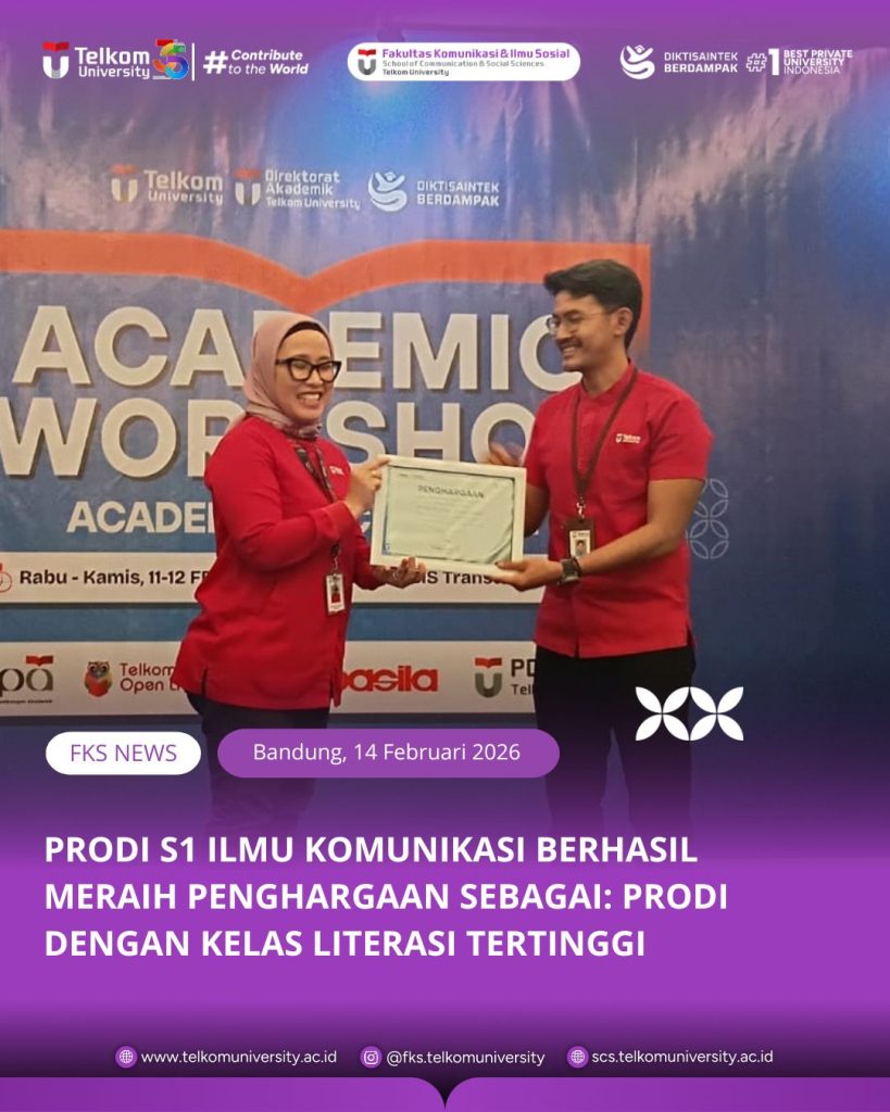 Prodi S1 Ilmu Komunikasi Universitas Telkom Raih Penghargaan Kelas Literasi Tertinggi