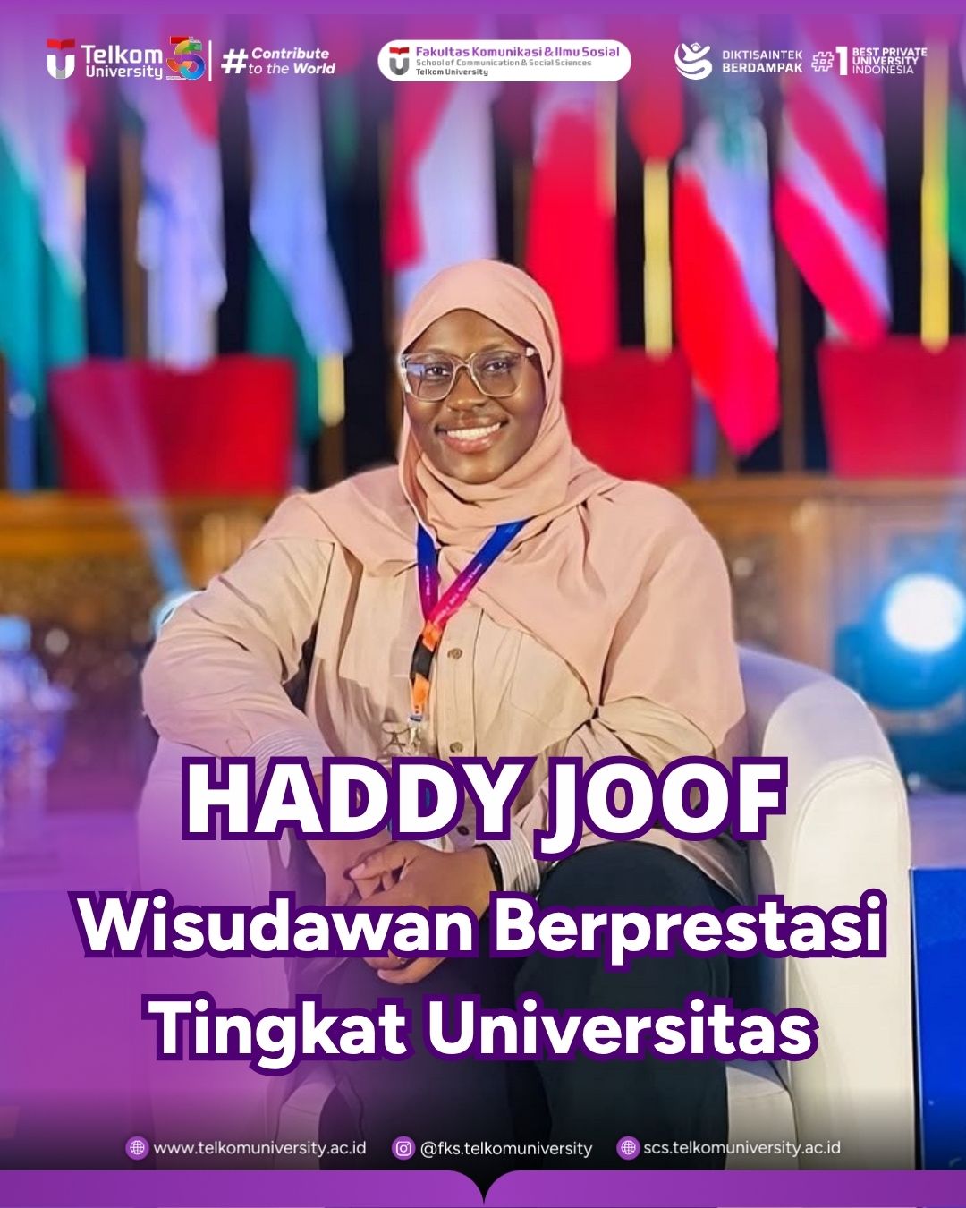 Outstanding Telkom University Student, Haddy Joof, Pursues Master’s in Italy with a Full Scholarship